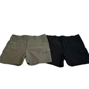 2-Eddie Bauer Trail shorts cargo black and army green hiking outdoors women’s 16